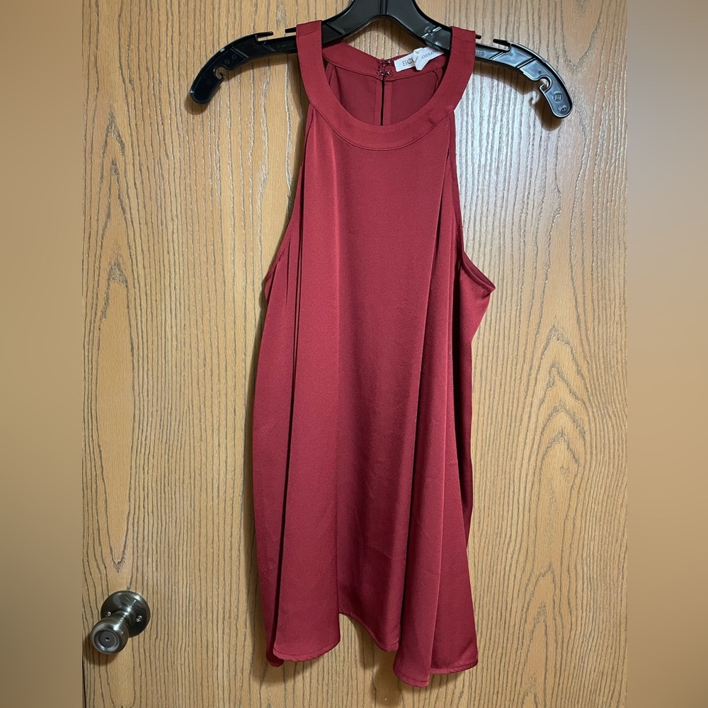 Deep Red Blouse - Cold Shoulder